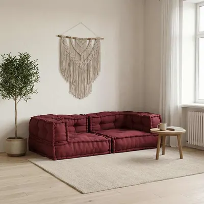 vidaXL Canapea modulară cu 2 locuri maro 140x70x36 țesătură