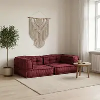 vidaXL Canapea modulară cu 2 locuri maro 140x70x36 țesătură