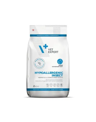 VET EXPERT Veterinary Diet Dog Hypoallergenic Insect 2 kg hrana veterinara pentru caini cu afectiuni dermatologice