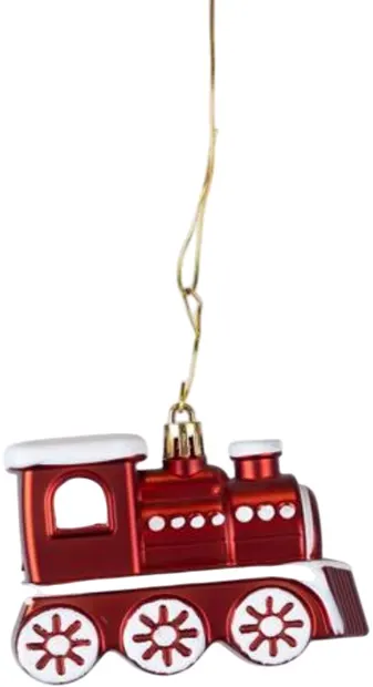 Jucării de Crăciun Eurolamp - Trenulețe, 9,5 cm, 2 bucăți, roșu-alb