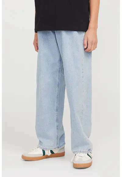 Blugi relaxed fit cu 5 buzunare - Albastru pastel