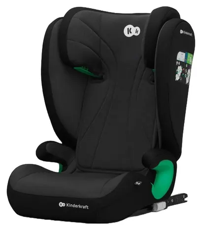 Scaun auto KinderKraft - Junior Fix 2, IsoFix, i-Size, 100-150 cm, Graphite Black