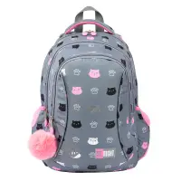 Ghiozdan cu 3 compartimente, St Majewski, St.Right Kitty Paw, 39 cm