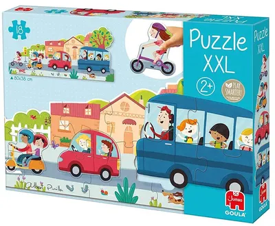 Puzzle progresiv pentru copii Goula - Oraș, piese XXL