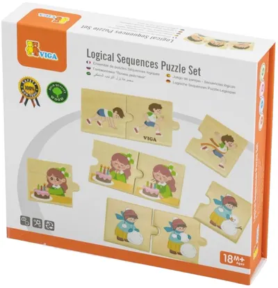 Set de puzzle-uri logice Viga Toys - Activități zilnice