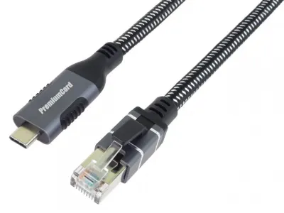 Cablu de retea USB 3.1 type C la RJ45 LAN Cat.6 FTP T-T 3m, ku31net3