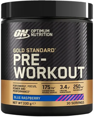 Gold Standard Pre-Workout, zmeură albastră, 330 g, Optimum Nutrition