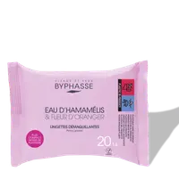 Servetele demachiante cu Apa de Hamamelis & Floare de portocal pentru ten gras, 20 bucati, Byphasse