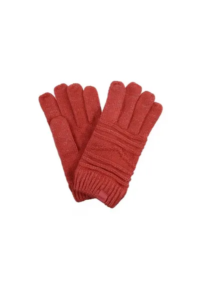 Manusi dama S/M - rosii - material elastic - sezon toamna-iarna - poliester