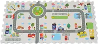 Puzzle cu podea moale cu imprimeu Moni Toys - Road Track, 8 piese