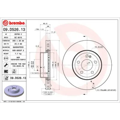 Disc frana BREMBO 09.D526.13