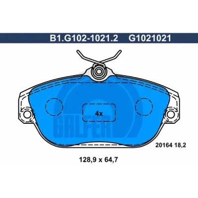 Set placute frana, frana disc GALFER B1.G102-1021.2