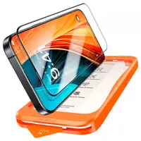 Folie de protectie Ecran Torras GlassGo Install Master pentru Apple iPhone 16 Plus, Sticla Securizata, Full Glue, Neagra