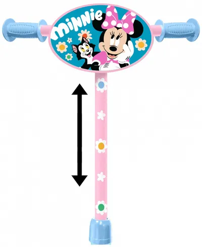 Trotineta Stamp Minnie cu 3 roti, cadru din otel, placa antiderapanta, ghidon reglabil, manere ergonomice, greutate admisa 20 kg
