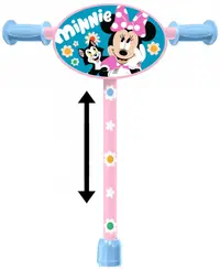 Trotineta Stamp Minnie cu 3 roti, cadru din otel, placa antiderapanta, ghidon reglabil, manere ergonomice, greutate admisa 20 kg