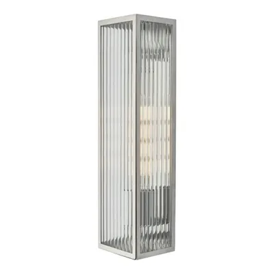 Aplica Keegan Large Bathroom Wall Light Polished Stainless Steel Glass IP44