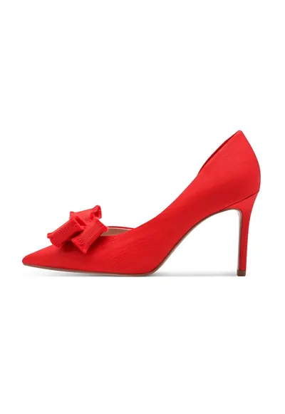 Pantofi stiletto cu aplicatie funda - Rosu vermillion