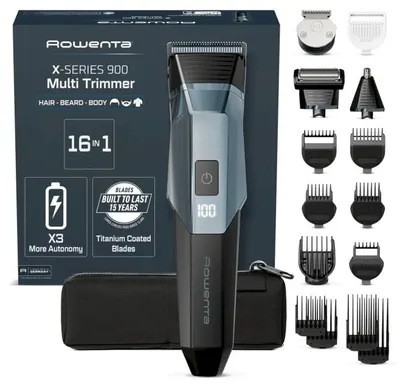 Trimmer pentru față și corp Rowenta - X-Series 900, TN9710E0, 16 în 1, albastru/negru