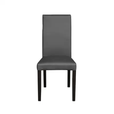 Scaun living TEO, picioare lemn wenge, piele ecologica gri, 46x60x98 cm