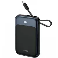 Baterie Externa Wireless BWOO BO-P80, 10000mAh, 22.5W, PD + FQI, 1 x QI - 2 x USB-C, Neagra