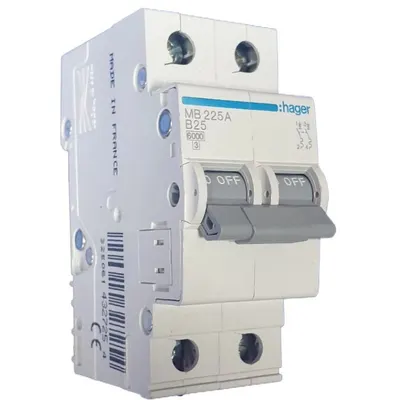 Siguranta automata 2P 25A 6kA curba B Hager MB225A