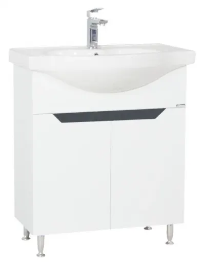 Set Baza front MDF si Lavoar seria 050, montat, 70 cm, alb + antracit