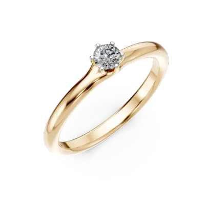 Inel de logodna din aur galben cu un diamant solitaire de 0.148ct