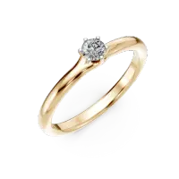 Inel de logodna din aur galben cu un diamant solitaire de 0.148ct
