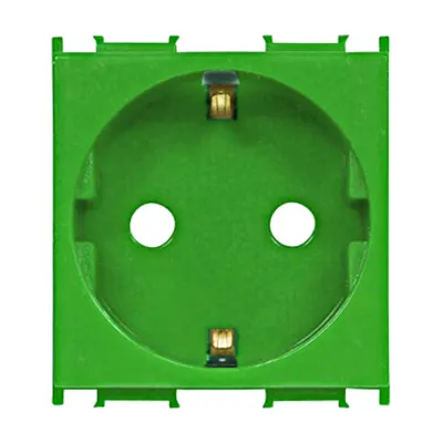 Insert priză cu protecţie mărită, 16A, cleme cu şurub, verde