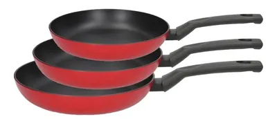 Fagor - Set 3 tigăi Elan, 3 bucăți, roșu