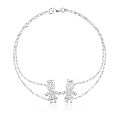 Bratara din aur alb cu diamante de 0.34ct