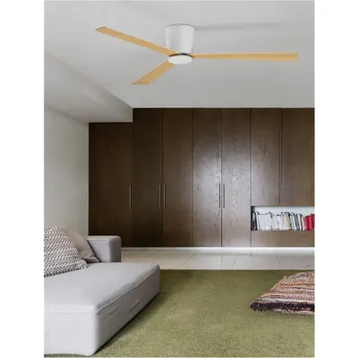 Lustra cu ventilator DELL Aluminiu Lemn & Mat Alb 3ABS Lemn Blades Motor DC 38W 220 - 240 Volt IP20