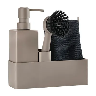 Suport pentru accesorii de spălat maro deschis din plastic/din silicon Singles – Zone