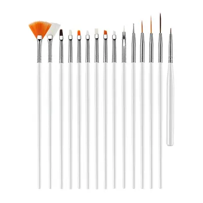 Pensule Unghii Set 15 Buc Albe