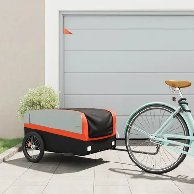 Gossi remorca pentru biciclete, negru si portocaliu, 45 kg, fier