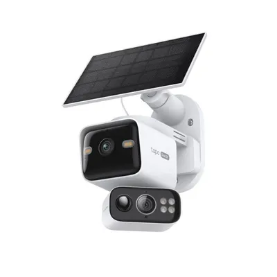Solar-Powered Dual-Lens Pan/Tilt Cam kit, 1/2.8" Progressive Scan CMOS Sensor, Pan Mechanical Range: 334° (360° Pan Coverage), T