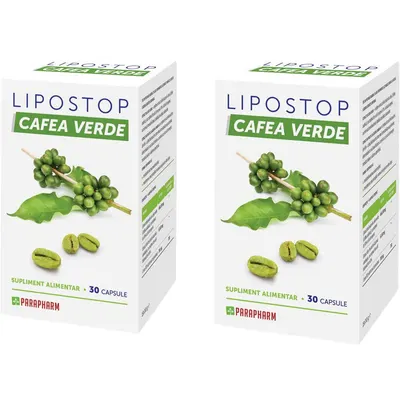 Pachet Lipostop cu Extract de Cafea Verde 30cps + 30cps