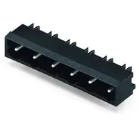 THR male header; 1.0 x 1.0 mm solder pin; angled; Pin spacing 7.5 mm; 5-pole; black