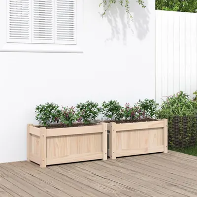 Gossi jardiniere de gradina, 2 buc., lemn masiv de pin