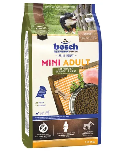 BOSCH Mini Adult Hrana uscata caini talie mica pasare si mei 1 kg