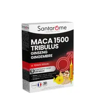 Maca 1500 Tribulus, 20 fiole, Santarome