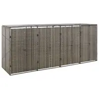 Gossi magazie de pubele cvadrupla, gri, 274x80x117 cm, poliratan