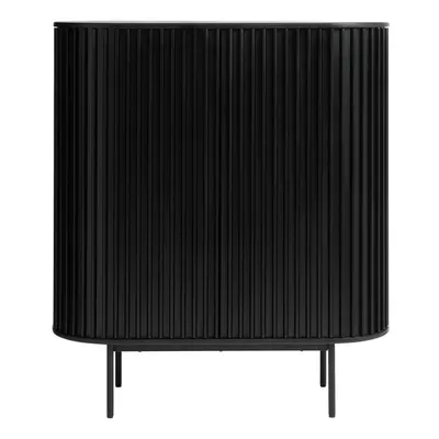 Dulap negru cu aspect de lemn de stejar 125x110 cm Siena – Unique Furniture