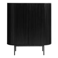 Dulap negru cu aspect de lemn de stejar 125x110 cm Siena – Unique Furniture