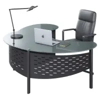 Birou Managerial Novara cu blat din sticla temperata – dimensiuni 2200×1300×750 mm