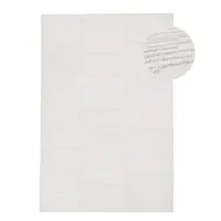 Covor alb țesut manual din amestesc de lână 140x200 cm Sculptured Blocks – Flair Rugs