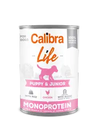 Hrana umeda caini, Calibra Dog Life Puppy & Junior, Chicken & Rice, 400 g