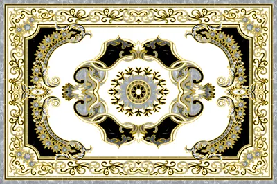 Gresie decorativa / covor ceramic Baroque Hajar 1218714-1B 120X180 (6 placi 60X60) lucioasa