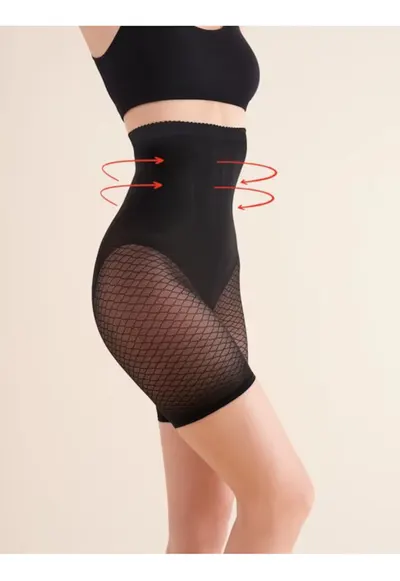 Chiloti boxeri modelatori maxi sub sani cu silicon High Shaper 670 40 den - Negru
