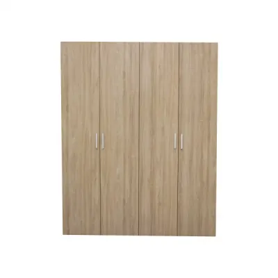 Dulap ALMA L, 4 usi, 6 rafturi, bara de haine, sonoma, 160x52x203 cm